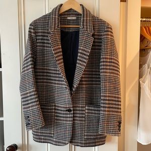 Sessùn wool checked boyfriend blazer